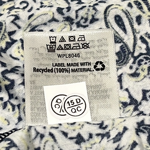 Cute stretch INC paisley top from Macys with tie neck and blue tassels - Picture 11 of 11